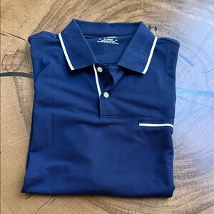 UNTUCKit Men's Polo. Navy Tipped Performance Polo with White Trim